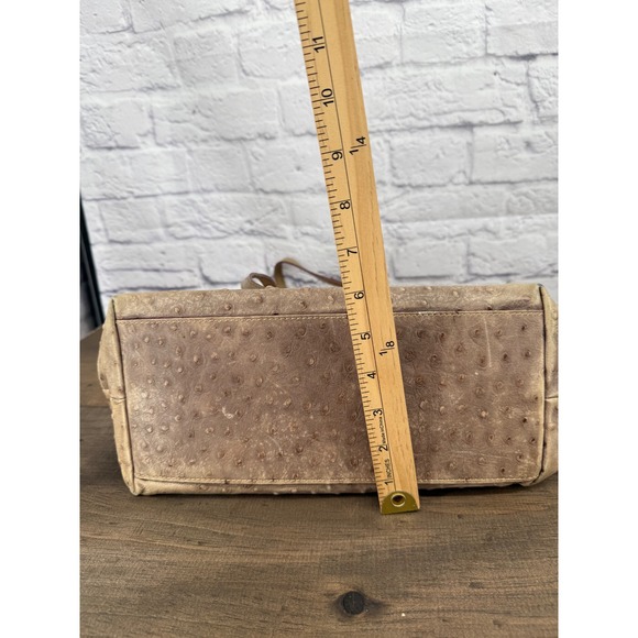 Dooney & Bourke Ostrich Embossed Leather Tote Tan Shoulder Bag Classic Preppy - Picture 7 of 16